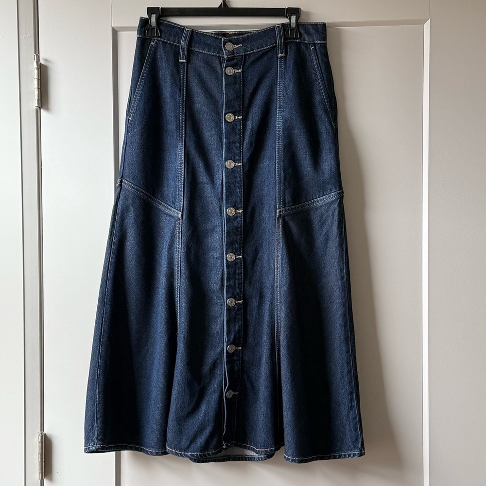 Women's Denim Button-Down Skirt